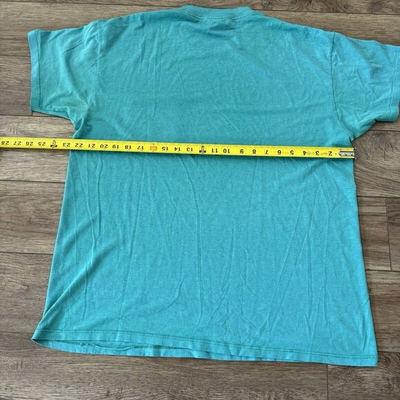 Vintage 80s Roebucks Teal Blank Pocket Shirt - Picture 7 of 9